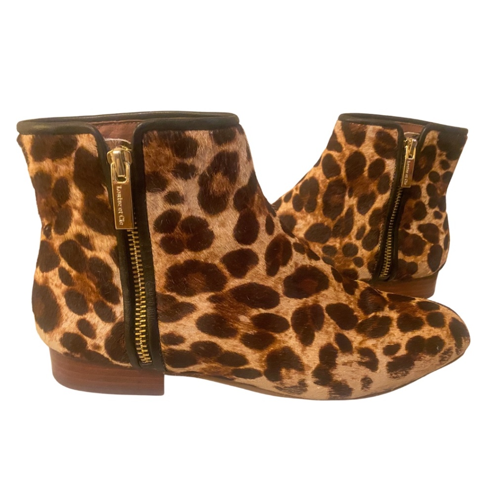9M Louise et Cie Yasmin Calf Hair Leopard Print Ankle Boots